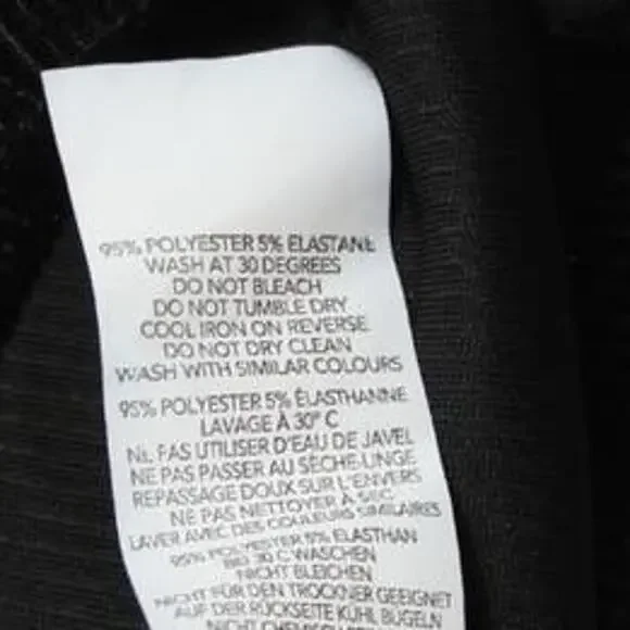 Boohoo Black Ribbed Velour Spaghetti Straps Bandeau Crop Top ~ size 8, Pre-loved - Picture 8 of 10